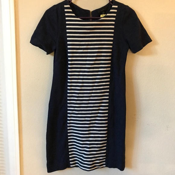 J. Crew Stripe Knit Shirt Dress - Sz 00 - Picture 1 of 5